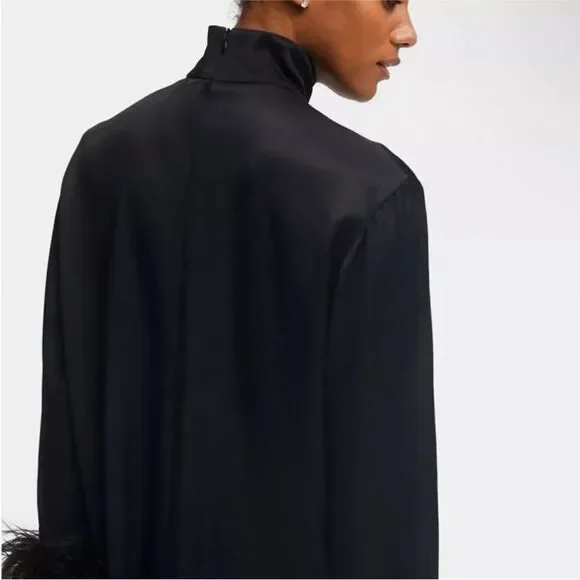 Sleeper Party Shirt Dress with Detachable  Ostrich Feather 100% NWT  $369 - Picture 5 of 11